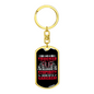 Trucker Allergic To Stupidity Swivel Trucker Keychain Dog Tag Stainless Steel or 18k Gold-Express Your Love Gifts