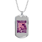 Trucker Babe On The Road Dog Tag Stainless Steel or 18k Gold 24" Chain-Express Your Love Gifts