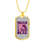 Trucker Babe On The Road Dog Tag Stainless Steel or 18k Gold 24" Chain-Express Your Love Gifts
