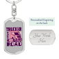 Trucker Babe On The Road Swivel Keychain Dog Tag Stainless Steel or 18k Gold-Express Your Love Gifts