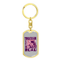 Trucker Babe On The Road Swivel Keychain Dog Tag Stainless Steel or 18k Gold-Express Your Love Gifts