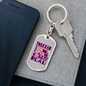 Trucker Babe On The Road Swivel Keychain Dog Tag Stainless Steel or 18k Gold-Express Your Love Gifts