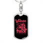 Trucker Babe Swivel Keychain Dog Tag Stainless Steel or 18k Gold-Express Your Love Gifts