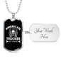 Trucker By Choice Dog Tag Stainless Steel or 18k Gold 24" Chain-Express Your Love Gifts