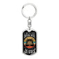 Trucker Caffeine Diesel Jesus Keychain Stainless Steel or 18k Gold Dog Tag-Express Your Love Gifts