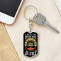 Trucker Caffeine Diesel Jesus Keychain Stainless Steel or 18k Gold Dog Tag-Express Your Love Gifts