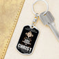 Trucker Christian Dog Tag Pendant Keychain Stainless Steel or 18k Gold-Express Your Love Gifts
