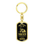 Trucker Dad Dog Tag Pendant Keychain Stainless Steel or 18k Gold-Express Your Love Gifts