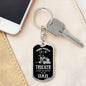 Trucker Dad Dog Tag Pendant Keychain Stainless Steel or 18k Gold-Express Your Love Gifts