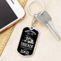Trucker Dad Dog Tag Pendant Keychain Stainless Steel or 18k Gold-Express Your Love Gifts
