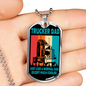 Trucker Dad Dog Tag Stainless Steel or 18k Gold 24" Chain-Express Your Love Gifts