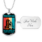 Trucker Dad Dog Tag Stainless Steel or 18k Gold 24" Chain-Express Your Love Gifts