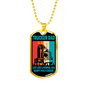 Trucker Dad Dog Tag Stainless Steel or 18k Gold 24" Chain-Express Your Love Gifts