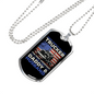Trucker Dad Husband Dog Tag Stainless Steel or 18k Gold 24" Chain-Express Your Love Gifts