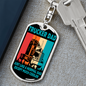 Trucker Dad Just Like A Normal Dad Swivel Keychain Dog Tag Stainless Steel or 18k Gold-Express Your Love Gifts