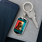 Trucker Dad Just Like A Normal Dad Swivel Keychain Dog Tag Stainless Steel or 18k Gold-Express Your Love Gifts