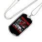 Trucker Dad Living Between The Lines Dog Tag Stainless Steel or 18k Gold 24" Chain-Express Your Love Gifts