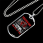 Trucker Dad Living Between The Lines Dog Tag Stainless Steel or 18k Gold 24" Chain-Express Your Love Gifts
