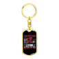 Trucker Dad Living Between The Lines Swivel Keychain Dog Tag Stainless Steel or 18k Gold-Express Your Love Gifts