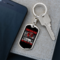 Trucker Dad Living Between The Lines Swivel Keychain Dog Tag Stainless Steel or 18k Gold-Express Your Love Gifts