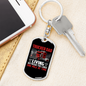 Trucker Dad Living Between The Lines Swivel Keychain Dog Tag Stainless Steel or 18k Gold-Express Your Love Gifts