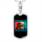 Trucker Dad Normal Dad Swivel Keychain Dog Tag Stainless Steel or 18k Gold-Express Your Love Gifts