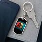 Trucker Dad Normal Dad Swivel Keychain Dog Tag Stainless Steel or 18k Gold-Express Your Love Gifts