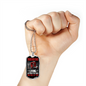 Trucker Dad Red Dog Tag Stainless Steel or 18k Gold 24" Chain-Express Your Love Gifts