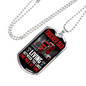 Trucker Dad Red Dog Tag Stainless Steel or 18k Gold 24" Chain-Express Your Love Gifts