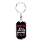 Trucker Dad Swivel Keychain Dog Tag Stainless Steel or 18k Gold-Express Your Love Gifts