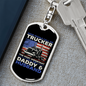Trucker Daddy & Husband Swivel Keychain Dog Tag Stainless Steel or 18k Gold-Express Your Love Gifts