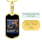 Trucker Daddy & Husband Swivel Keychain Dog Tag Stainless Steel or 18k Gold-Express Your Love Gifts