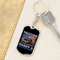 Trucker Daddy & Husband Swivel Keychain Dog Tag Stainless Steel or 18k Gold-Express Your Love Gifts