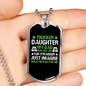 Trucker Daughter For Stranger Dog Tag Stainless Steel or 18k Gold 24" Chain-Express Your Love Gifts