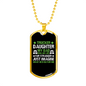Trucker Daughter For Stranger Dog Tag Stainless Steel or 18k Gold 24" Chain-Express Your Love Gifts