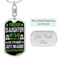 Trucker Daughter Swivel Keychain Dog Tag Stainless Steel or 18k Gold-Express Your Love Gifts