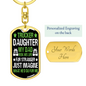 Trucker Daughter Swivel Keychain Dog Tag Stainless Steel or 18k Gold-Express Your Love Gifts
