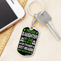 Trucker Daughter Swivel Keychain Dog Tag Stainless Steel or 18k Gold-Express Your Love Gifts
