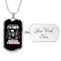 Trucker Father Dog Tag Stainless Steel or 18k Gold 24" Chain-Express Your Love Gifts