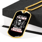 Trucker Father Dog Tag Stainless Steel or 18k Gold 24" Chain-Express Your Love Gifts