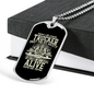 Trucker Forever Dog Tag Stainless Steel or 18k Gold 24" Chain-Express Your Love Gifts