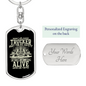 Trucker Forever Swivel Keychain Dog Tag Stainless Steel or 18k Gold-Express Your Love Gifts