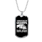 Trucker Grandpa Dog Tag Stainless Steel or 18k Gold 24" Chain-Express Your Love Gifts