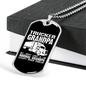 Trucker Grandpa Dog Tag Stainless Steel or 18k Gold 24" Chain-Express Your Love Gifts