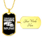 Trucker Grandpa Dog Tag Stainless Steel or 18k Gold 24" Chain-Express Your Love Gifts