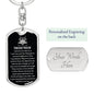 Trucker Prayer Dog Tag Pendant Keychain Stainless Steel or 18k Gold-Express Your Love Gifts
