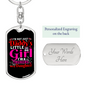 Trucker'S Daughter Swivel Keychain Dog Tag Stainless Steel or 18k Gold-Express Your Love Gifts