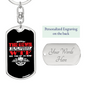 Trucker Shoulder Swivel Keychain Dog Tag Stainless Steel or 18k Gold-Express Your Love Gifts