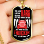 Trucker To The End Dog Tag Stainless Steel or 18k Gold 24" Chain-Express Your Love Gifts
