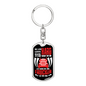 Trucker To The End Swivel Keychain Dog Tag Stainless Steel or 18k Gold-Express Your Love Gifts